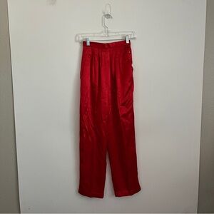 Vintage 80s Patty Woodard for Neiman Marcus Red Pleated Trousers Pants-Size 4